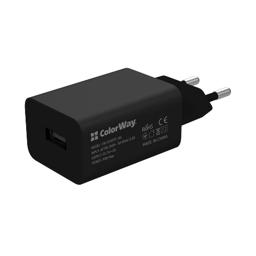 Зарядний пристрій мережевий USB 2,4A 10W чорний ColorWay CW-CHS012-BK Житомир - изображение 4