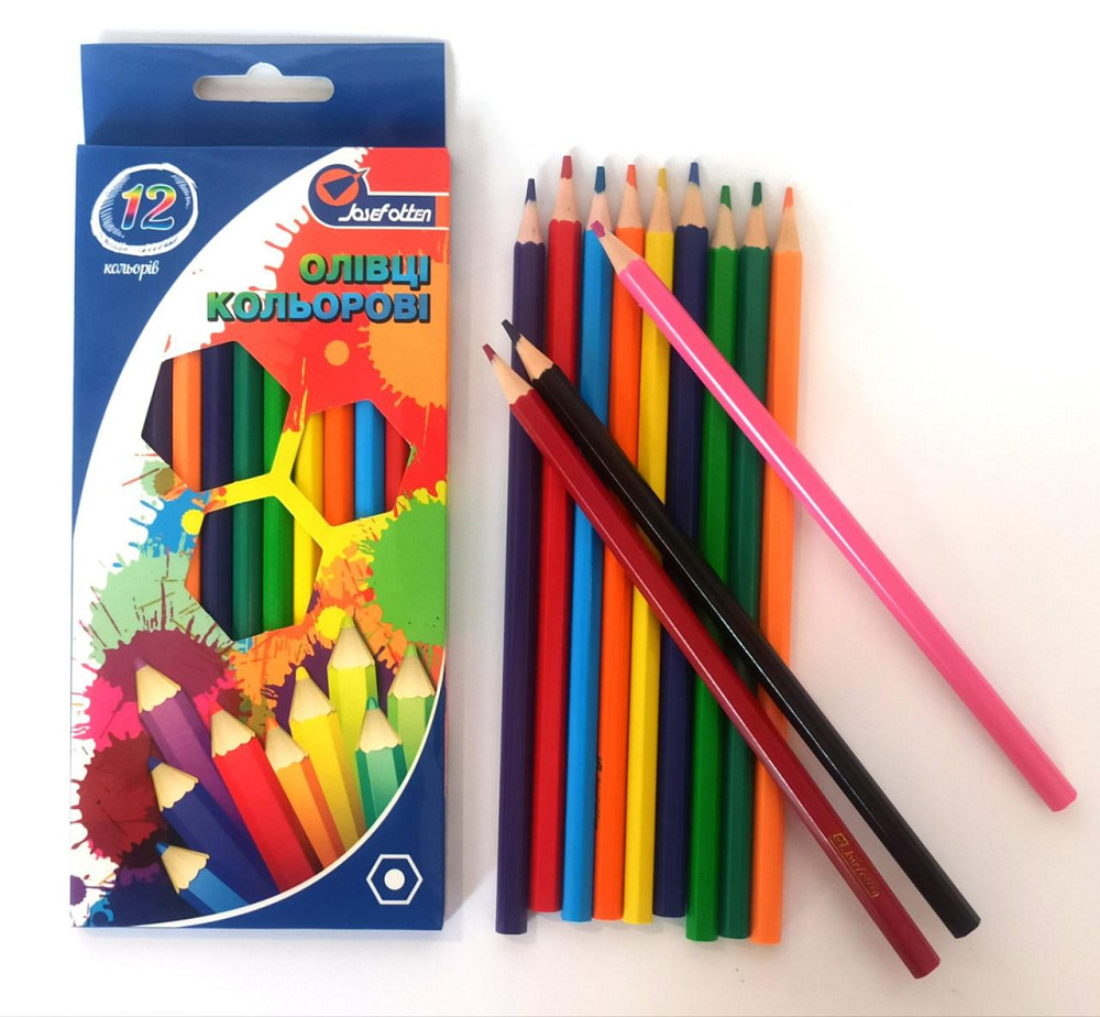 Олівці кольорові 12 кол. 