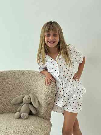 Дитяча піжама з мусліна шорти з сорочкою Суничка 122-128 Харків