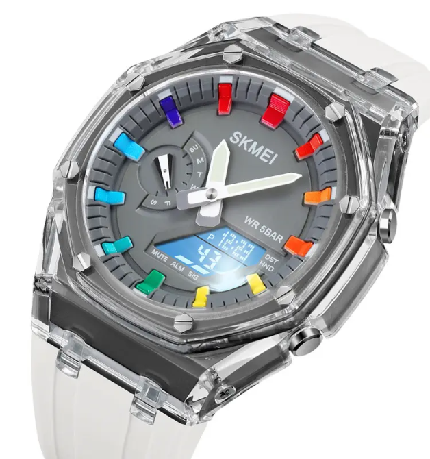 Жіночий спортивний годинник Skmei 2100 (Білий з сірим циферблатом) Вінниця - фото 4