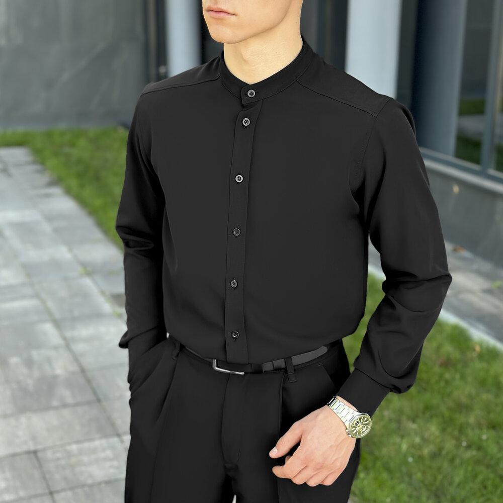 Чоловіча чорна сорочка з довгим рукавом Pobedov Legend Київ - фото 2