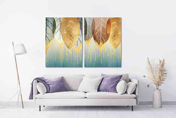 Модульная картина в гостиную / спальню   Листя  TLV-2_090 90x132  см Киев