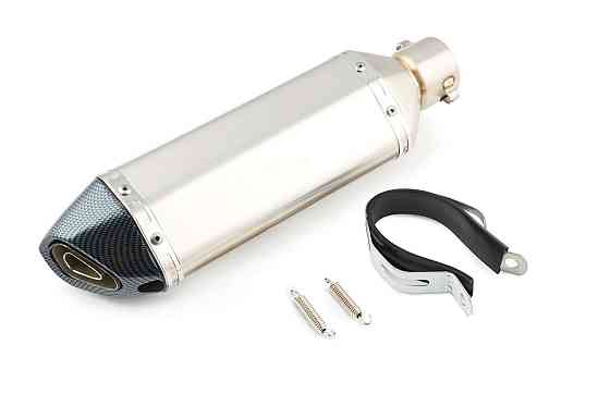 Глушитель (тюнинг)   370*105mm   (нержавейка, три-овал, серебро, прямоток, )   118 Мукачево