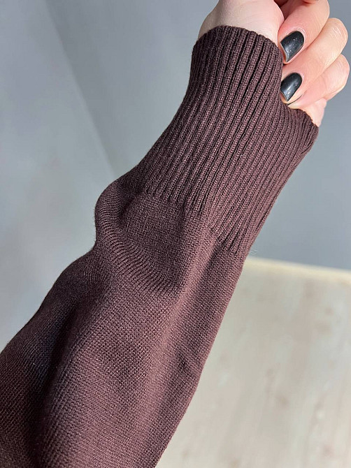 Светр жіночий A-N 2609 з нашивкою ведмедика оверсайз базовий one size, коричневий, one size Київ - фото 13