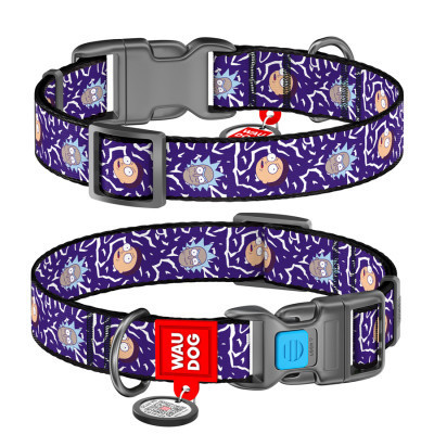 Ошейник для животных WAUDOG Nylon с QR паспортом "Рик и Морти 2" пластиковый фастекс XL (4504-0281) Винница - изображение 1