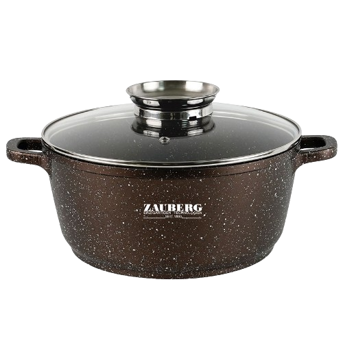 Каструля алюміній кругла 1,7л скляна кришка а/п Marble індукційне дно 0318-CH Interos Житомир