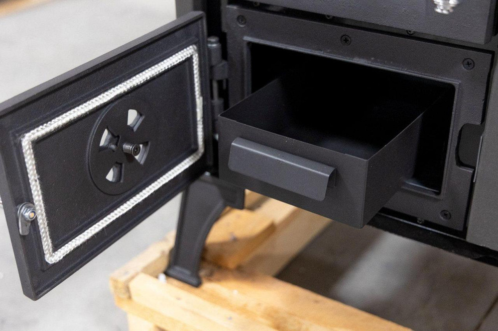 Піч-кухня чавунна Hosseven 4013 з духовкою та варильною поверхнею 8 кВт до 60 м2 опалювально-варильна біла піч на дровах Туреччина Тернопіль - фото 8