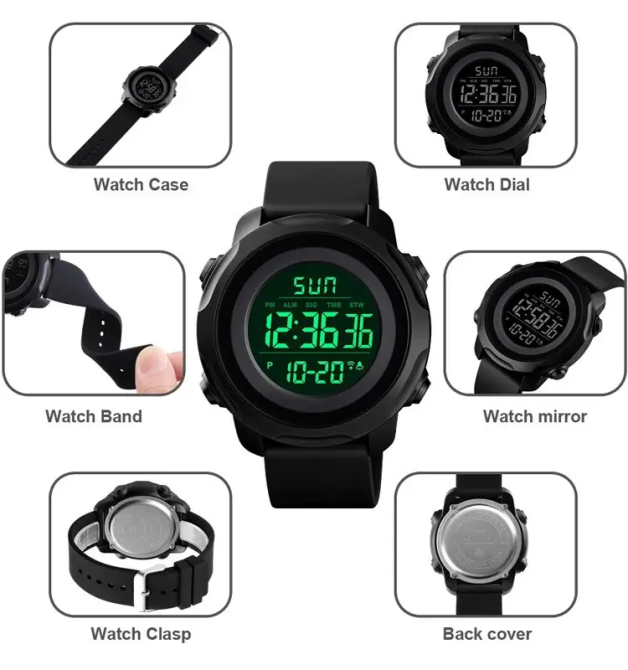 Мужские спортивные часы Skmei 1540 Черный Винница - изображение 6