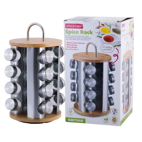 Набір для спецій 16шт на круглій підставці KAMILLE 7044 Житомир - изображение 3
