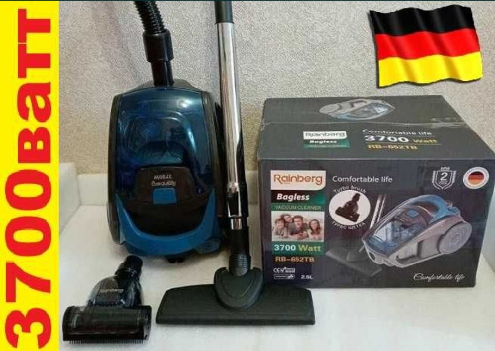 Пылесос без мешка Rainberg контейнерный 3700w. 2.5L+ турбо щётка. Киев - изображение 1