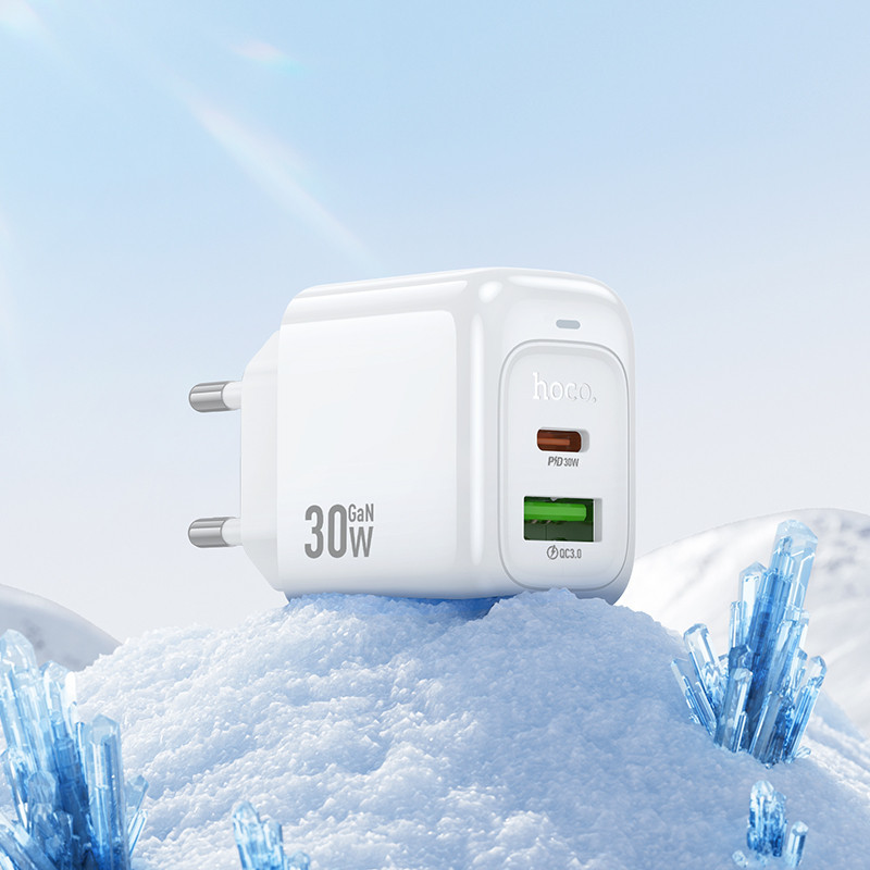 Мережевий зарядний пристрій HOCO CS55A Surplus PD30W+QC3.0 charger White Одеса - фото 9