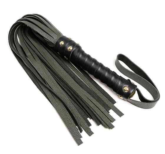 Флоггер из натуральной кожи Flirty Leather - Dark Green, BM-00007 Sex Aura Киев