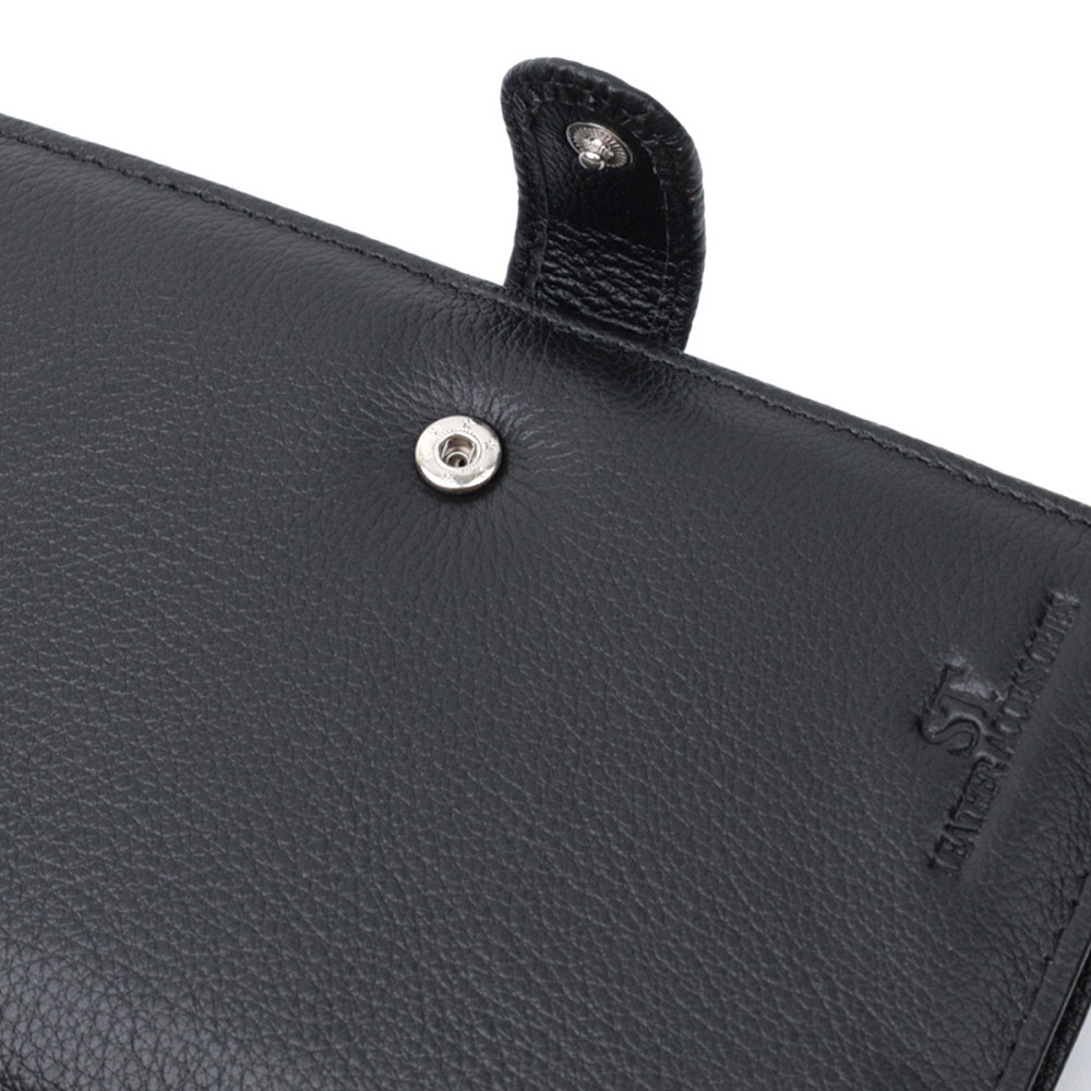 Універсальний чоловічий гаманець для грошей та документів з натуральної шкіри ST Leather 22735 Чорний Київ - фото 8