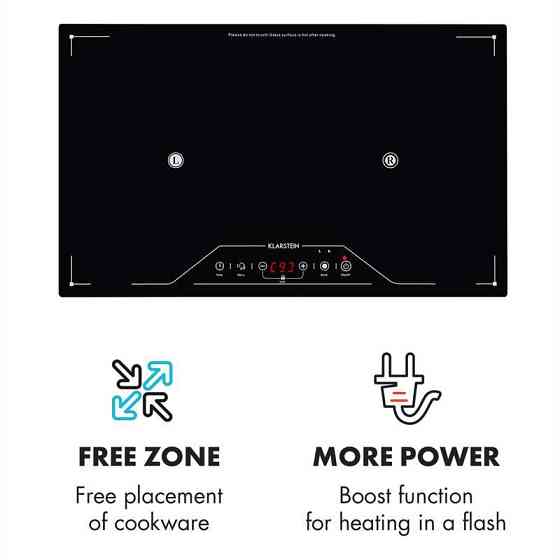 Індукційна варильна панель Deejay free zone 3500 Вт, склокераміка, сенсорний чорний колір (Німеччина, читати Рівне