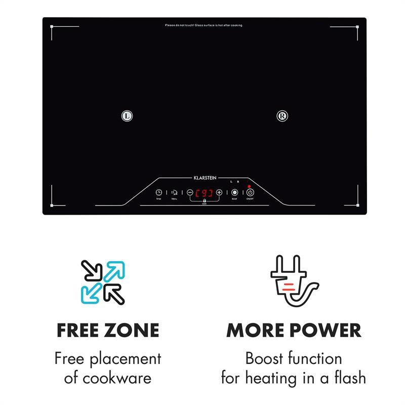 Індукційна варильна панель Deejay free zone 3500 Вт, склокераміка, сенсорний чорний колір (Німеччина, читати Рівне - фото 3