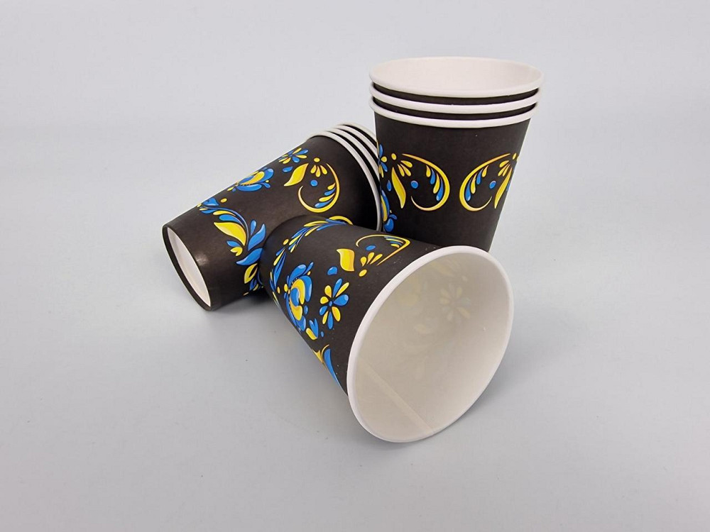 Стаканы бумажные одноразовые 340 мл Украинское орнамент (50 шт) Харьков - изображение 3