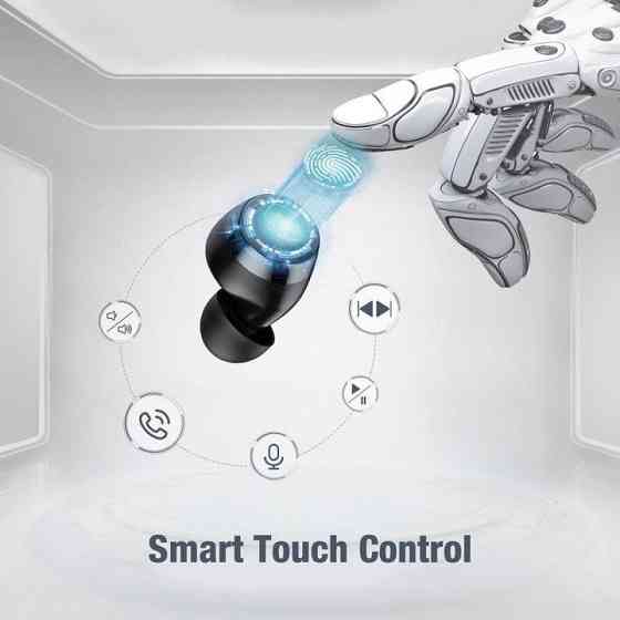 Беспроводные наушники Poweradd S12 TWS Bluetooth 5.0 спортивные влагозащищенные IPX8 с сенсорным управлением черные Киев