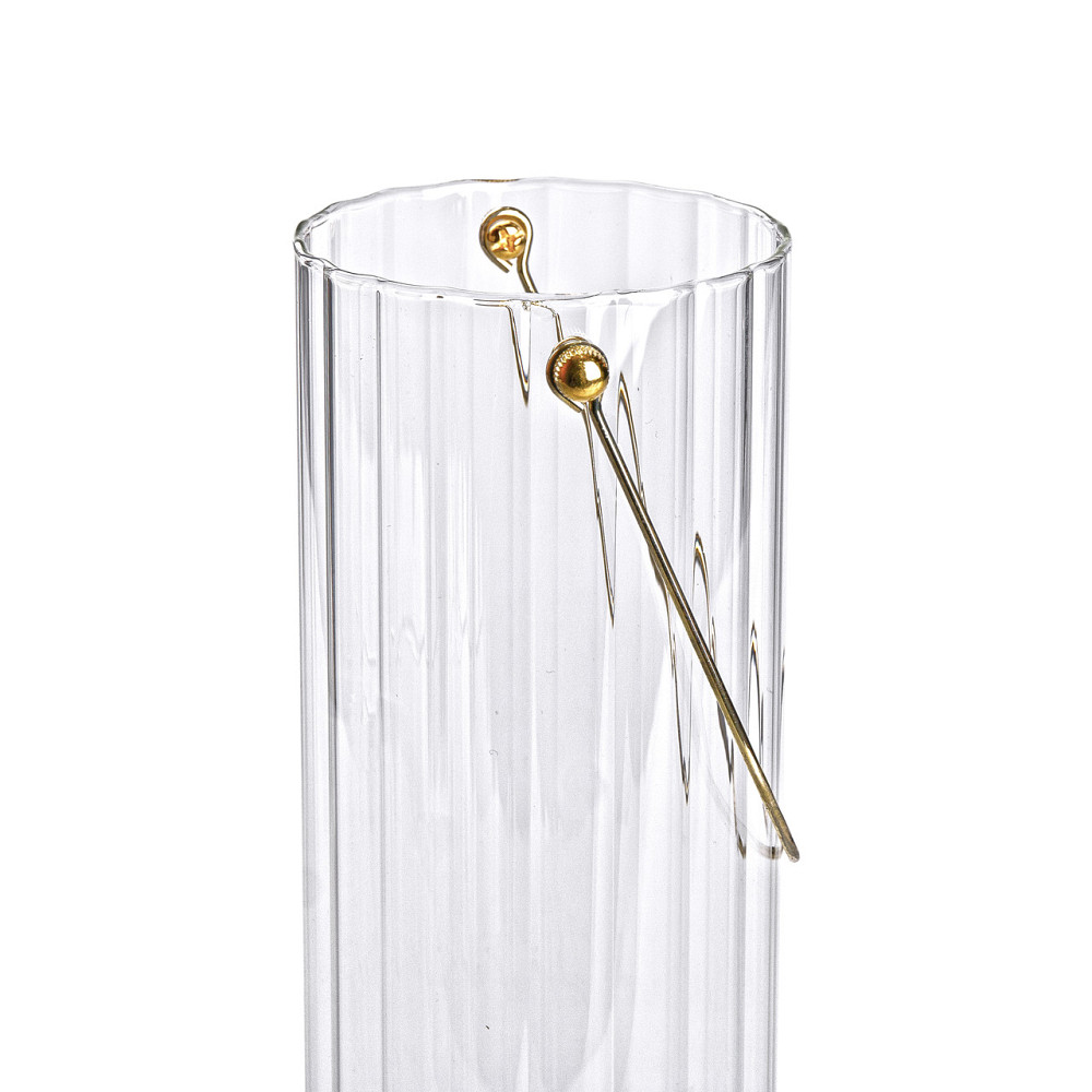 Yiwu Декоративна скляна ваза для квітів з ручкою 29 см HP-1726 Коломия - фото 3