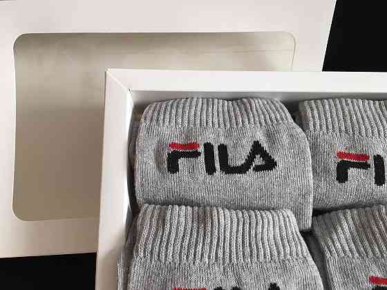 🎁 Подарунковий набір чоловічих шкарпеток 🧦 FILA | 4 пари у коробці | Якісні брендовані носки Киев