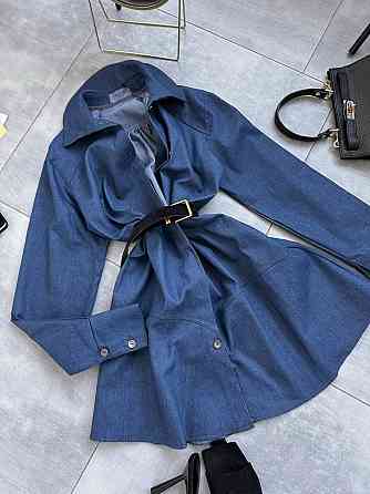 Жіноча стильна сукня-сорочка на гудзиках з щільного джинсу Одеса