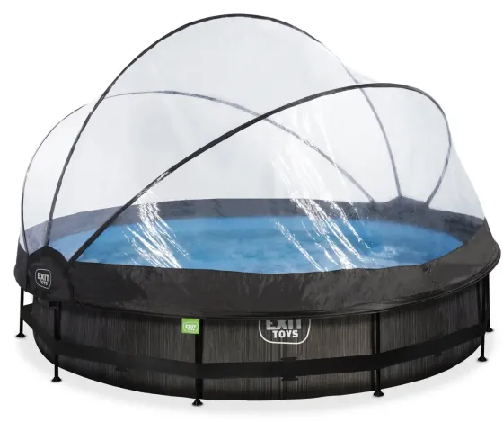 Басейн EXIT круглий з куполом 360 х 76 см у кольорі Black Wood Київ