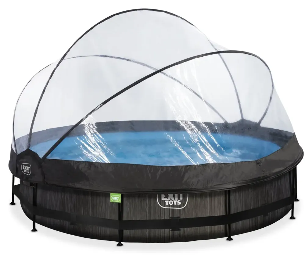 Бассейн EXIT круглый с куполом 360 х 76 см в цвете Black Wood Київ - фото 5