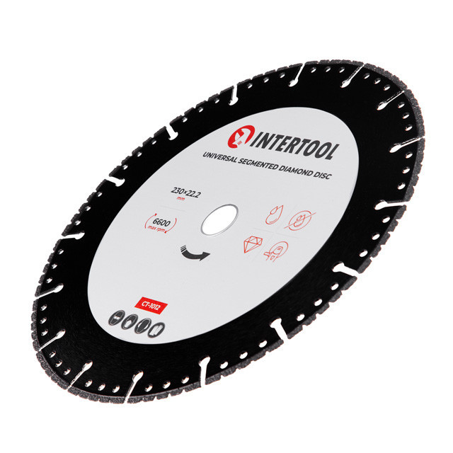 Диск универсальный сегментный алмазный, 230 мм, 16-18%, 6600 об/мин INTERTOOL CT-1012 Киев - изображение 3