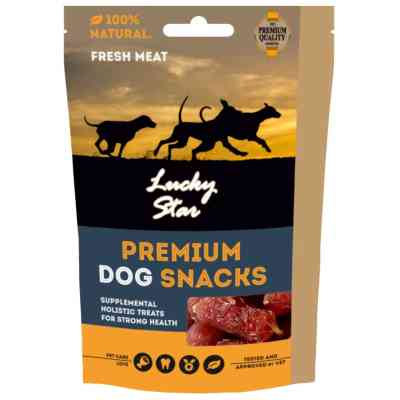 Лакомство для собак Lucky Star Мягкие утиные колбаски ≈4 см 85 г (4820111434275) Винница