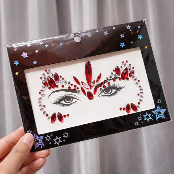 Стрази для обличчя на свято one size червоно-сріблястий Київ