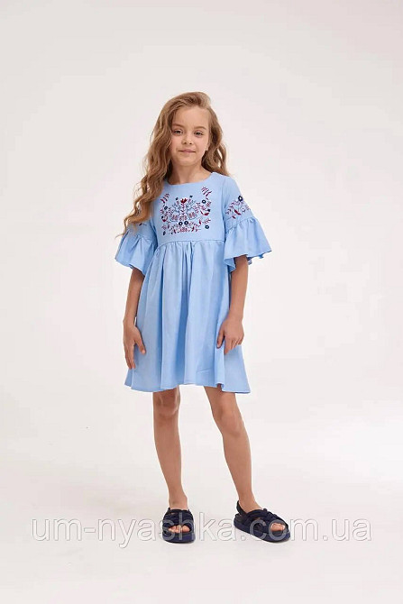 Дитяче вишите плаття "Зайчики" Кривий Ріг - фото 2