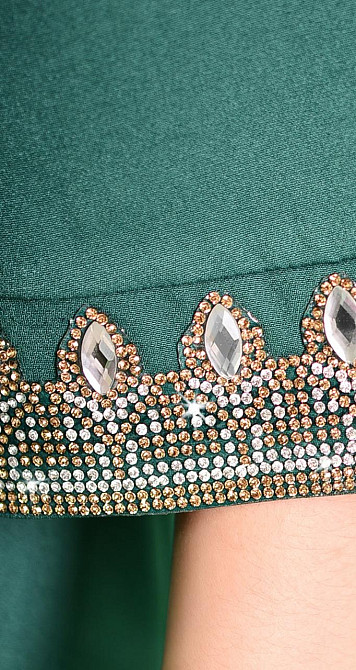 Ошатне розкльошене плаття з красивими рукавами та кристалами (42) Київ - фото 5