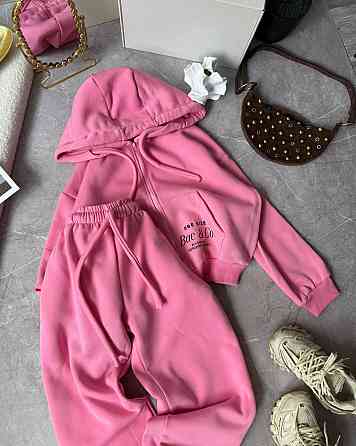 Жіночий теплий костюм із худі та джогерів у спортивному стилі тринитка на флісі 46/48 Одеса