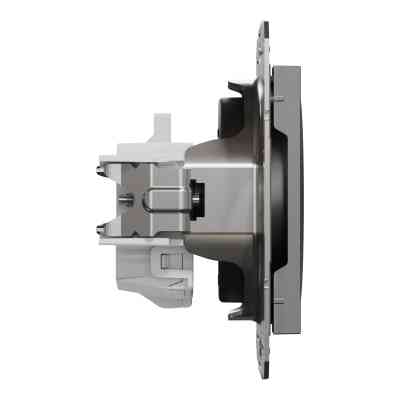 Розетка Schneider Electric ASFORA без заземлення антрацит (EPH3000171) Винница