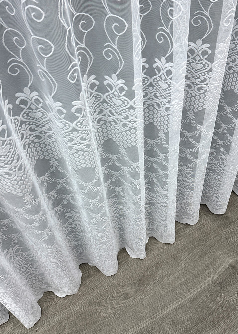 Тюль жакард, колір білий 1610т Київ - фото 5