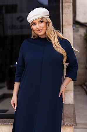 Трикотажное платье свободного кроя Berry 46-48, Темно-синий Киев