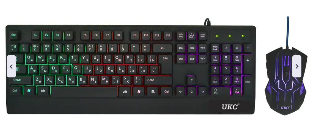 Клавіатура ігрова з підсвічуванням та мишкою UKC M 710 black 4958 pr Одеса - фото 7