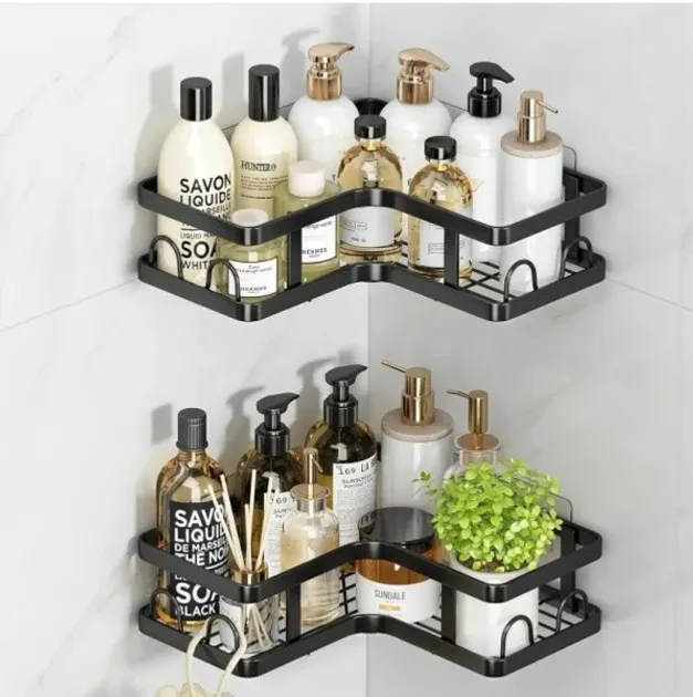 Кутова полиця для ванної кімнати Corner Shower Caddy 2 шт, настінна, металева, з  кріпленням Одеса - фото 1