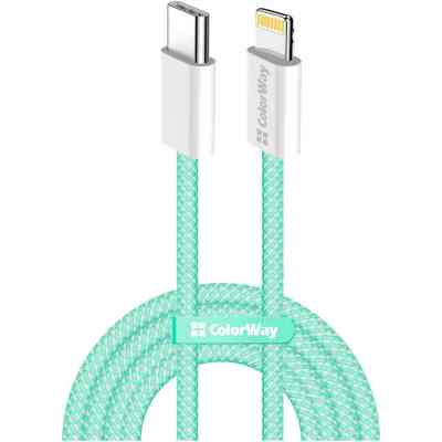 Дата кабель USB-C to Lightning 1.0m 27W green ColorWay (CW-CBPDCL061-G) Вінниця