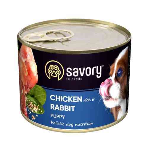 Корм влажный Savory Dog All breeds Puppy Chicken rich in Rabbit паштет для щенков всех пород с кроликом 200 г Киев