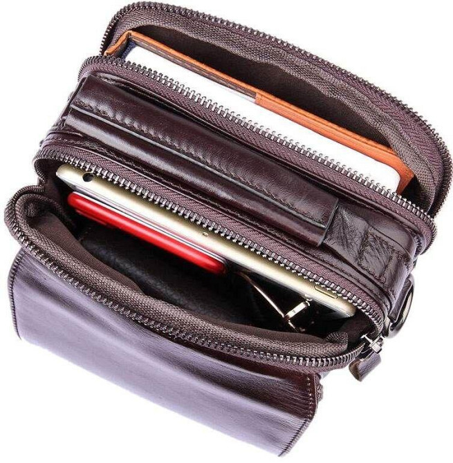 Сумка Vintage 14544 з натуральної шкіри Коричнева Київ - фото 10