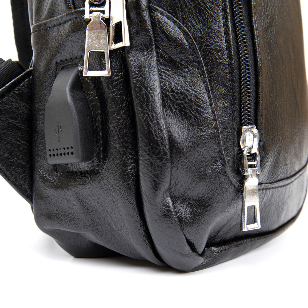 Сумка через плечо на два отделения кожзам Vintage 20559 Черная Киев - изображение 6