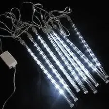 Гирлянда сосульки прозрачный шнур 8 шт, 50 см, белые Коломия