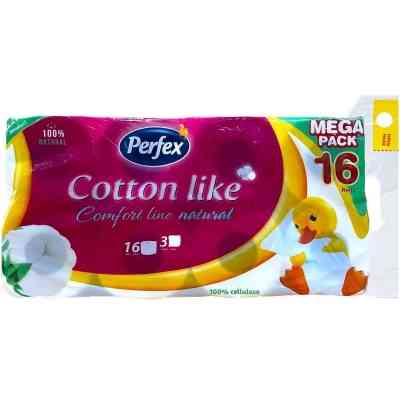 Туалетний папір Perfex Cotton Like Comfort Line 3 шари 16 рулонів (8606110850522) Вінниця