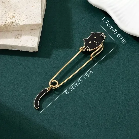 Брошь-булавка с котиком – универсальный аксессуар для одежды Киев