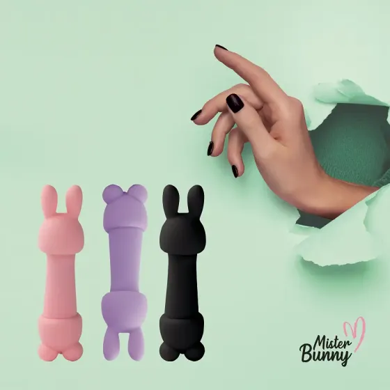 Мінівібратор FeelzToys Mister Bunny Pink з двома насадками Львів
