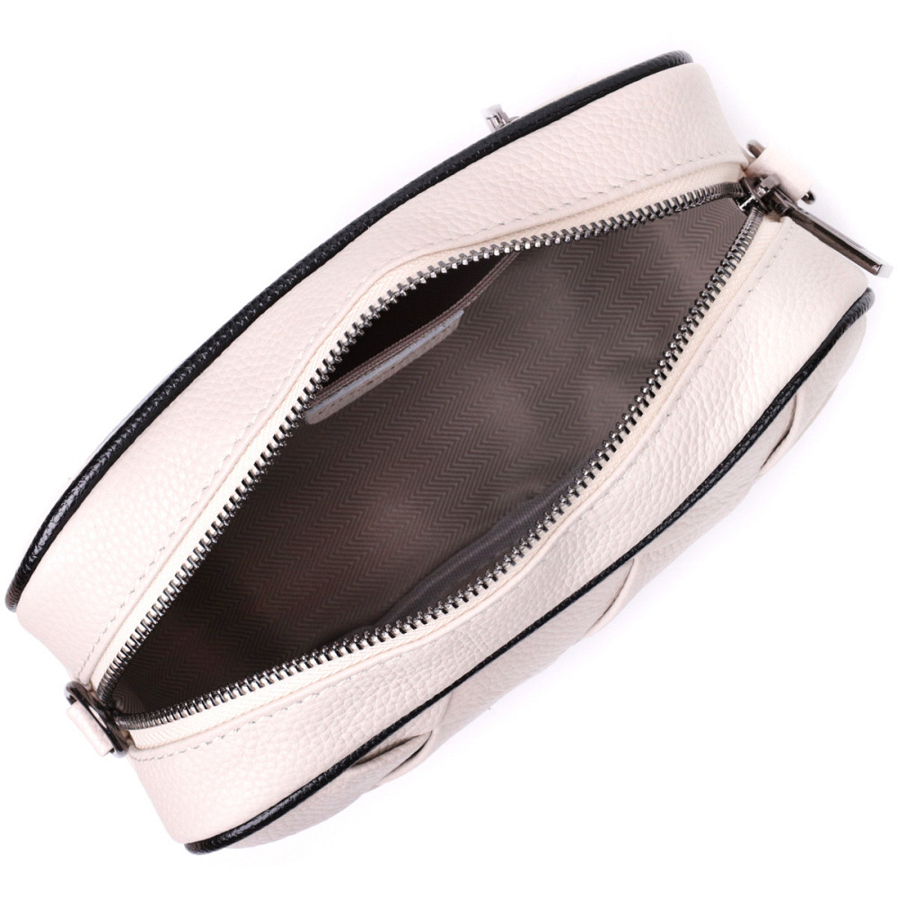 Стильна жіноча сумка з палітуркою з натуральної шкіри Vintage 22407 Біла Київ - фото 6