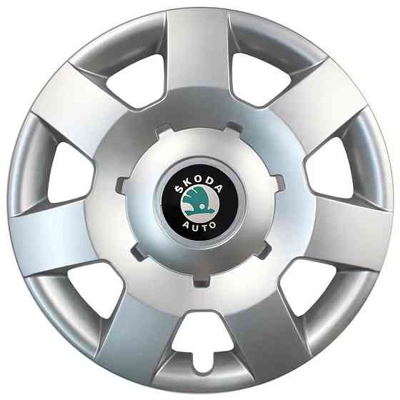 Автомобільні модельні ковпаки R14 Skoda (зелена) 219 4шт, SJS, сріблясті Київ