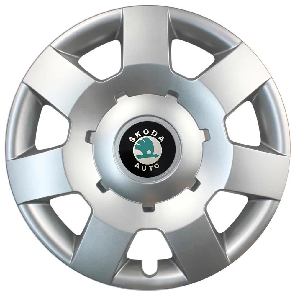 Автомобильные модельные колпаки R14 Skoda (зелена) 219 4шт, SJS, серебряные Киев - изображение 1