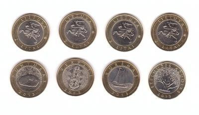 Lithuania Литва - набір 4 монети 2 Litai 2013 UNC commemorative Полтава - фото 1