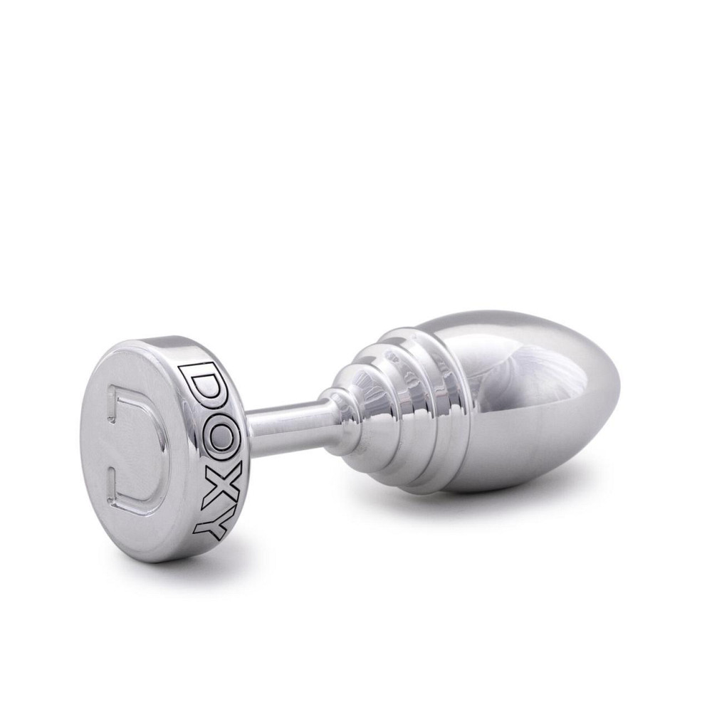 Металева анальна пробка DOXY Butt Plug RIBBED, ребриста, діаметр 3,3 см Sex Aura Київ - фото 2